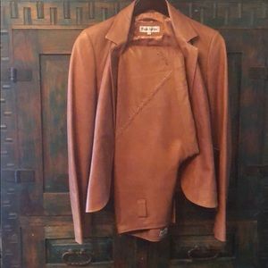 100% Leather Pants Suit